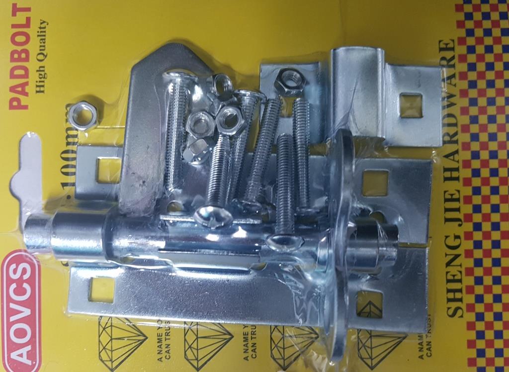 Noble Lockable Pad Bolt latch 100mm Zinc Plated NBLS100 R 63 from